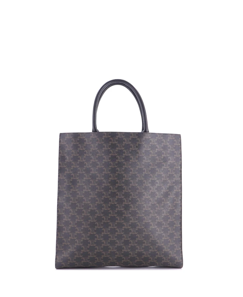 Pre-Owned Celine Large Vertical Cabas Tote Triomphe Coated Canvas