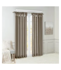 Avobird Twist Tab Lined Window Curtain Panel Pewter 50x84