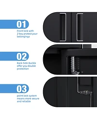 Boyel Living Lockable Steel File Cabinet, Adjustable Shelves, Metal Document Storage Cabinet for Home Office