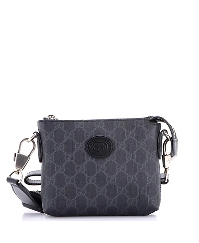 Pre-Owned Gucci Mini Interlocking G Patch Wristlet Messenger Bag Gg Coated Canvas