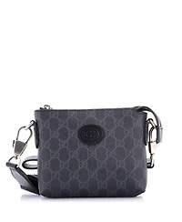 Pre-Owned Gucci Mini Interlocking G Patch Wristlet Messenger Bag Gg Coated Canvas