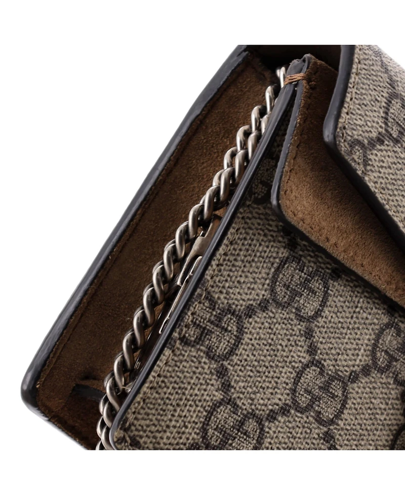 Pre-Owned Gucci Super Mini Dionysus Bag Gg Coated Canvas