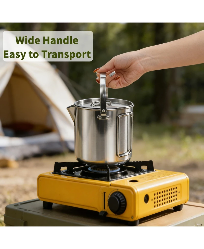 Piscifun Stainless Steel Camping Kettle Foldable Handle Portable Outdoor Coffee Pot