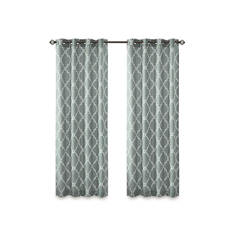 Avobird Fretwork Print Grommet Top Window Curtain Panelm Only 1 Piece Panel