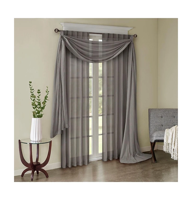 Avobird Solid Crushed Curtain Panel Pair 2 Pcs Window Panels
