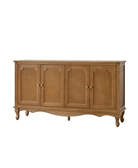 Hulala Home Agnes 58" Wide Transitional 4 Door Sideboard with Cable Management and Adjustable Shelves