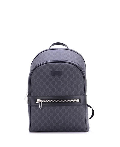 Pre-Owned Gucci Medium Front Zip Pocket Backpack Gg Coated Canvas