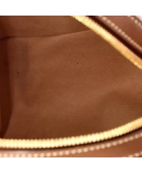 Pre-Owned Gucci Small Zip Pocket Backpack Embroidered Gg Coated Canvas