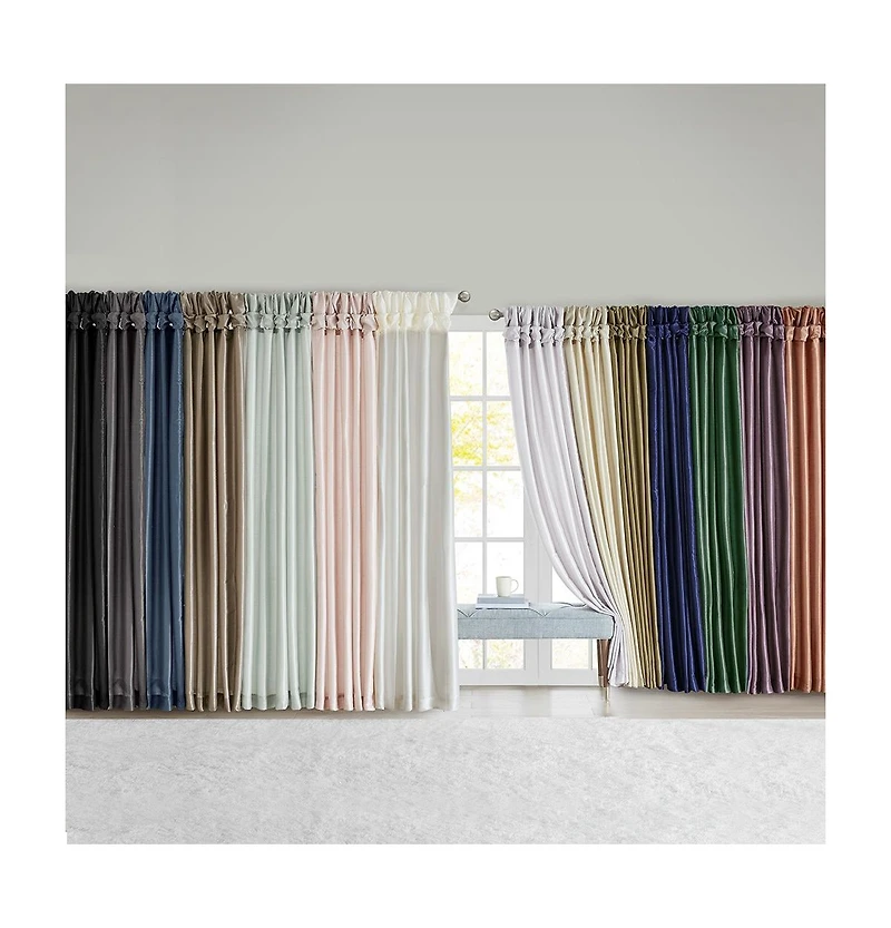 Avobird Twist Tab Lined Window Curtain Panel Champagne 50x108