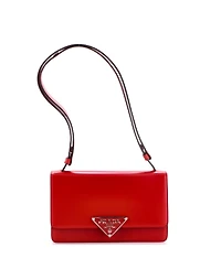 Pre-Owned Prada Medium Embleme Triangle Logo Flap Bag Spazzolato Leather