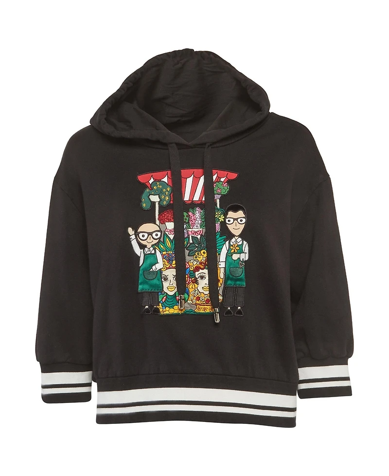 Pre-Owned Dolce & Gabbana Women's Cotton Dg Family Patch Hoodie