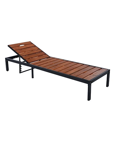 Mondawe Outdoor Chaise Lounges Pool Lounge Chairs Daybed Recliner with Adjustable Backrest for Patio, Poolside or Beach