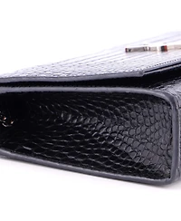 Pre-Owned Saint Laurent Medium Classic Monogram Tassel Crossbody Bag Embossed Leather