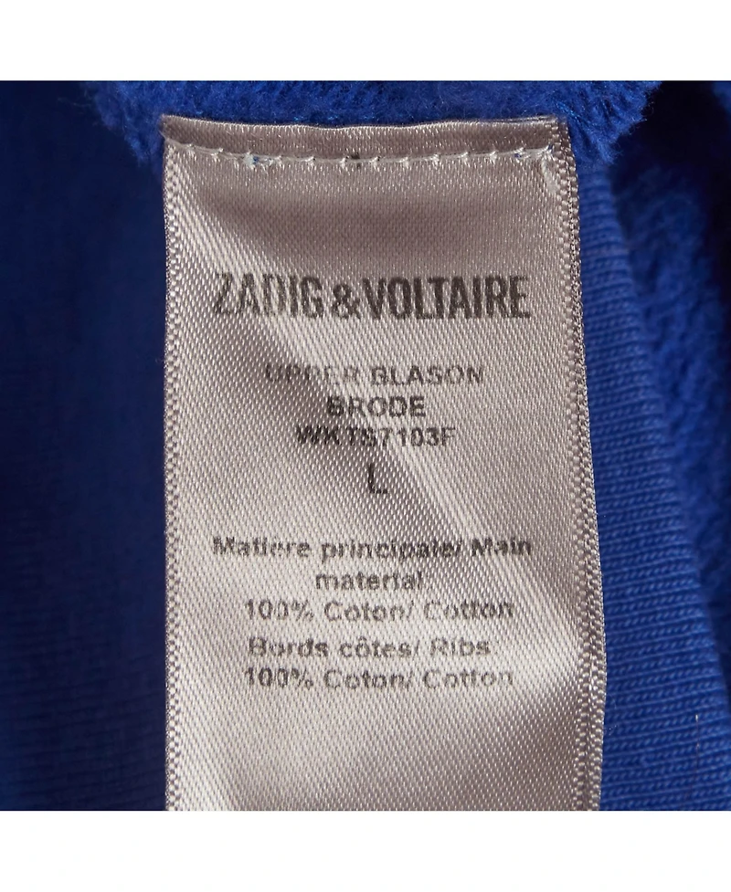 Pre-Owned Zadig & Voltaire Women's Logo Embroidered Jersey Sweatshirt