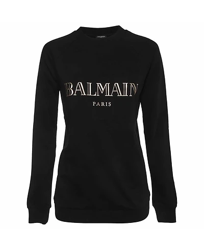 Pre-Owned Balmain Women's Logo Print Cotton Sweatshirt