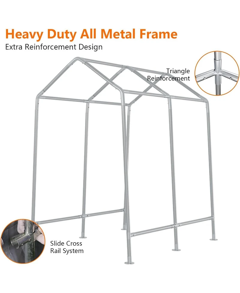 gaomon 6x8 Ft Portable Shed Outdoor Motorcycle Covers Storage Shelter, Heavy Duty Storage Shed