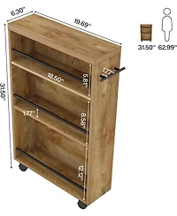 Tribesigns Slim Storage Cart: Rolling Narrow Kitchen Cart On Wheels. 4-Tier Slide-Out Utility Cart With Handle For Kitchen, Bathroom, Laundry