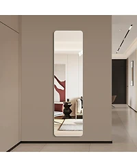 Busdays 56x15 Inch Round Corner Full Length Wall Mirror 5mm Mirror Explosion Proof Glass with Hanging Hole for Living Room Bedroom Cloakroom