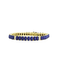The Lovery Oval Lapis Cz Tennis Bracelet 14K Gold-Plated Sterling Silver