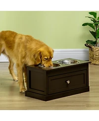 Ruie Elevated Dog Bowls with Storage Drawer Raised Feeder for Large Dogs