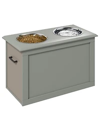 Ruie Raised Dog Bowls Elevated Feeding Station with Top Storage for Large Dogs