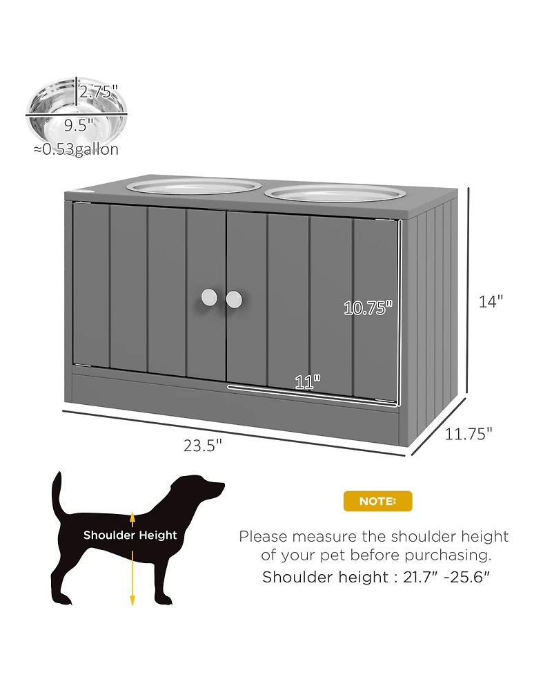 Ruie Elevated Dog Bowls with Storage Cabinet Raised Stand for Large Dogs