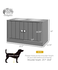 Ruie Elevated Dog Bowls with Storage Cabinet Raised Stand for Large Dogs