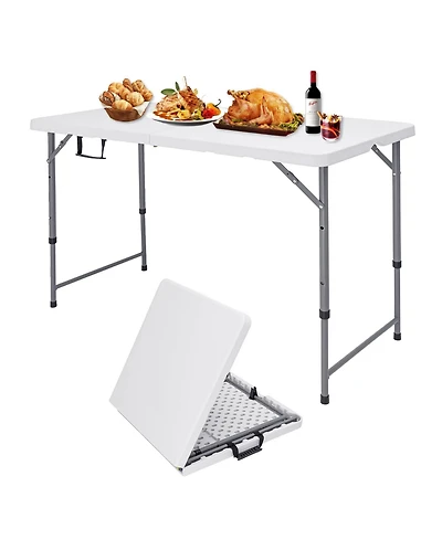 Piscifun Folding Camping Table Portable 6ft Heavy Duty Plastic Indoor Outdoor