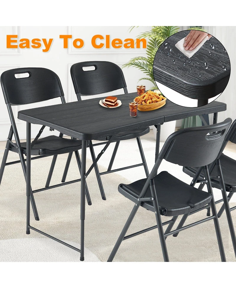 Piscifun Folding Table Portable Adjustable Height Hdpe Steel Lightweight Multi Purpose Indoor Outdoor