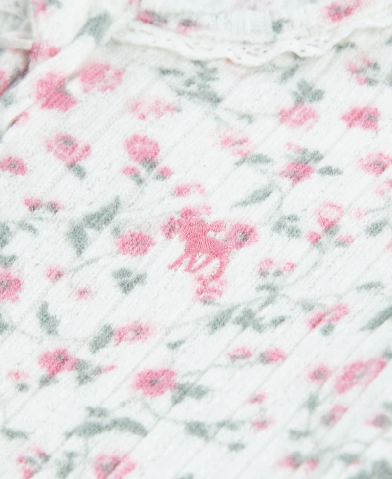abercrombie kids Baby Girls' Lace Long-Sleeve Footed Coverall