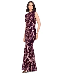 B&A By Betsy and Adam Petite Sequin Mock Neck Maxi Dress