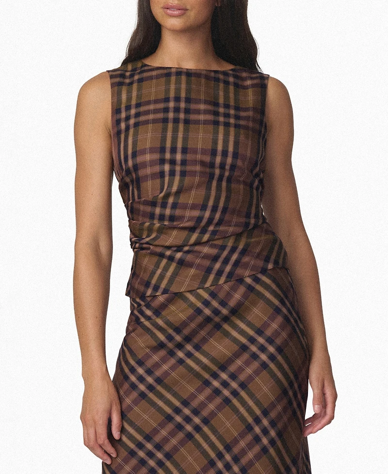 Joe's Jeans Women's The Meg Plaid Sleeveless Top