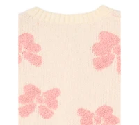 CeCe Girls' 4-16 Crewneck Buttoned Bow Sweater