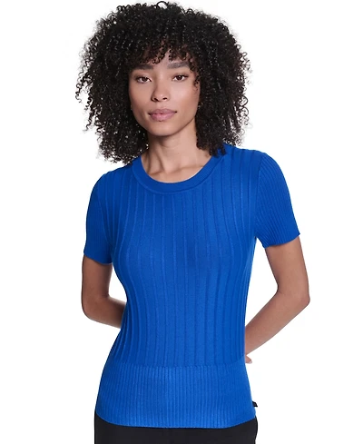 Karl Lagerfeld Paris Women's Crewneck Short-Sleeve Sweater