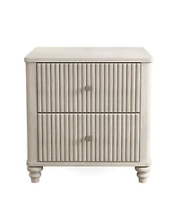 Streamdale Furniture Fluted 3-Drawer Mid-Century Modern Nightstand, 21.65" Wide