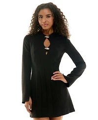 Seni & Cade Juniors' Mock Neck Mini Dress