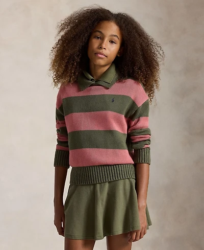 Polo Ralph Lauren Girls' 7-16 Striped Long-Sleeve Sweater