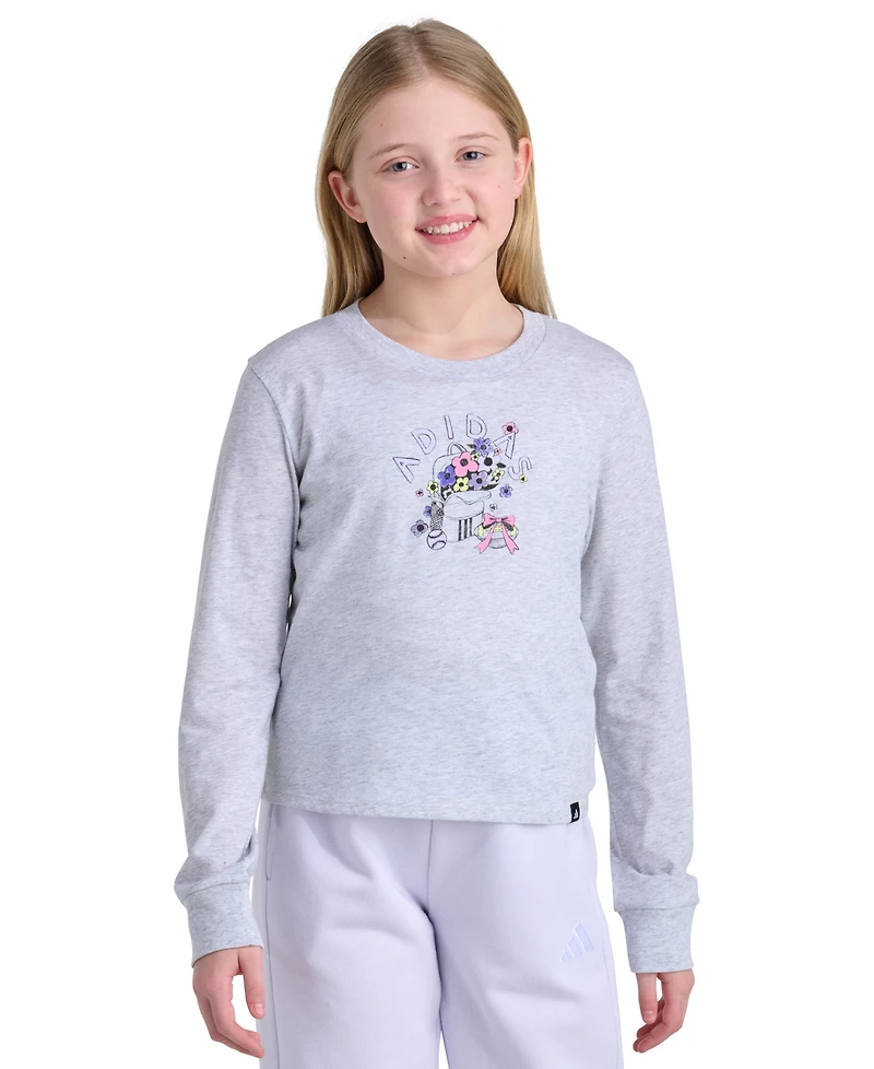 adidas Girls' 8-16 Long-Sleeve T-Shirt