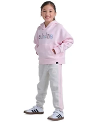 adidas Girls' 2T-6X Long-Sleeve Hoodie and Jogger Pants, 2-Piece Set