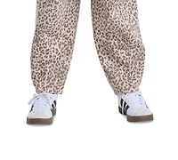 adidas Girls' 8-16 Elastic Waistband Printed Barrel Leg Pants