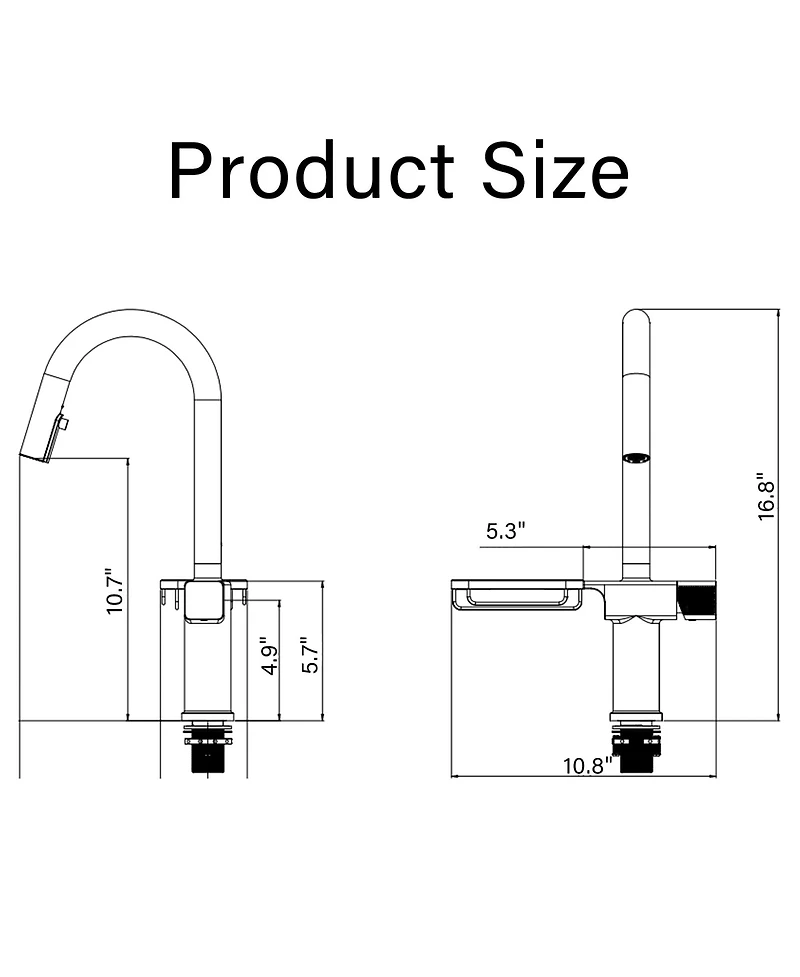Busdays Brushed High Arc Kitchen Faucet Pull Down Single Hole Stainless Steel Modern Sink Faucet