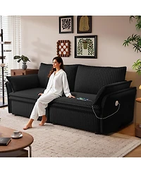 Streamdale Furniture 85-Inch Convertible Plush Sofa Bed