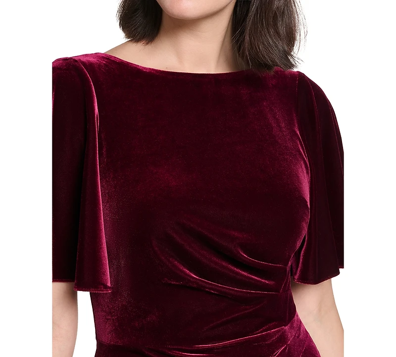 Jessica Howard Women's Boat Neck Velvet Dress
