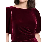 Jessica Howard Women's Boat Neck Velvet Dress