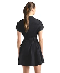 Derek Lam 10 Crosby Women's Cap-Sleeve Collared Cotton Belted Shirt Dress