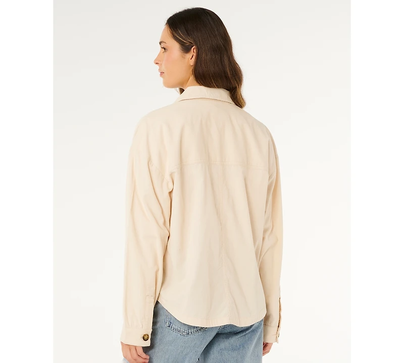 Rip Curl Women's Keepsakes Washed Cord Cotton Button-Front Jacket