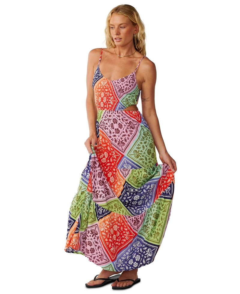 Rip Curl Women's Bossa Nova Floral-Print Scoop Neck Cutout Maxi Dress