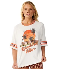 Rip Curl Women's Surf Culture Cropped Cotton Crewneck T-Shirt