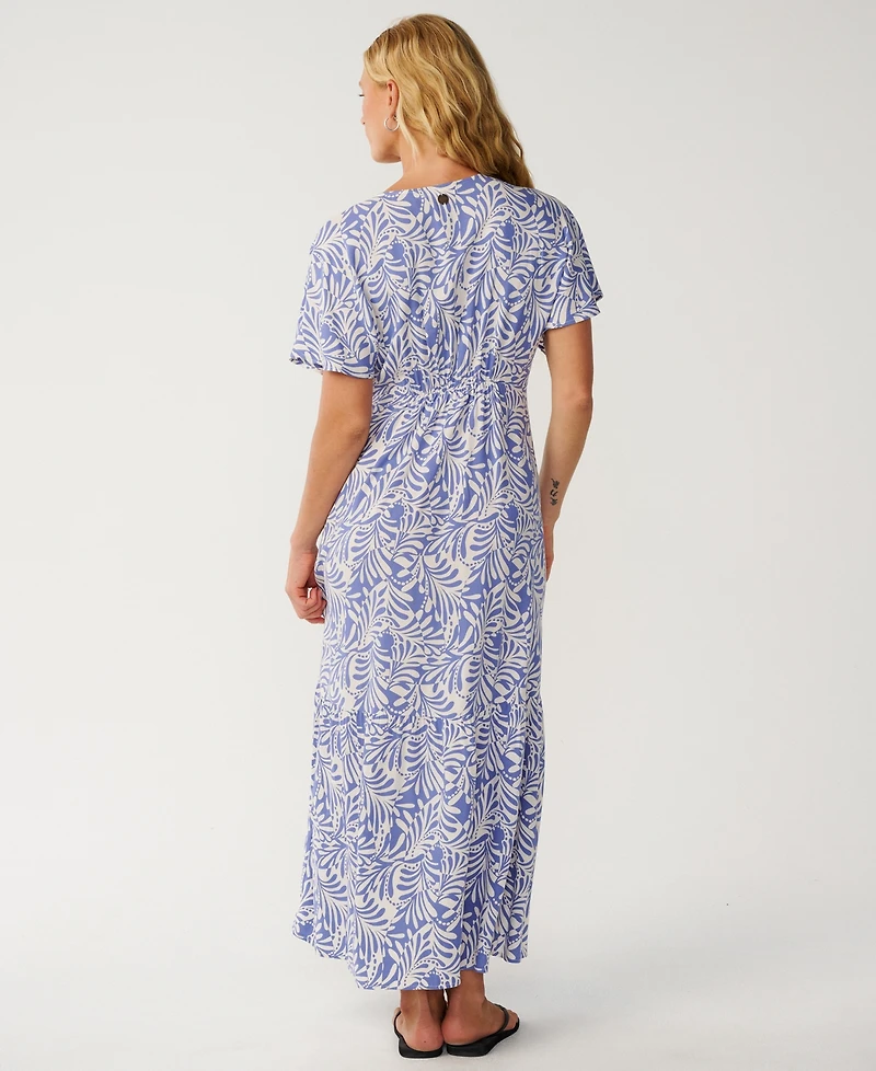 Rip Curl Women's Party Wave V-Neck Poplin Maxi Dress