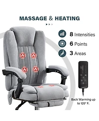 Streamdale Furniture Massage Office Chair with Heat, 6 Vibration Points, and Footrest